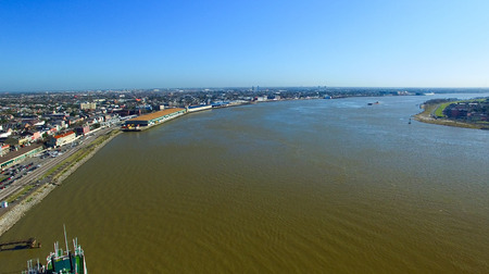 NEW ORLEANS - FEBRUARY 11, 2016: Wonderful aerial city view. New Orleans attracts 10 million tourists annually.のeditorial素材