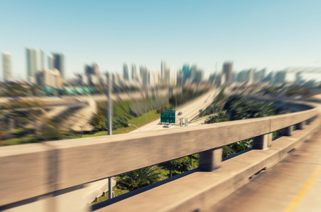 Blurred view of Miami skyline, Florida - USA.の写真素材