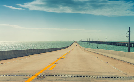 Interstate to the Keys, Florida. Road across the ocean.の写真素材