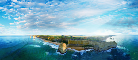 Amazing sunset scenario of Great Ocean Road - Australia.の写真素材