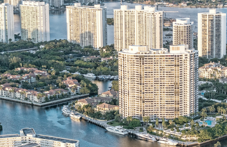 Miami Beach aerial view, Florida.の写真素材