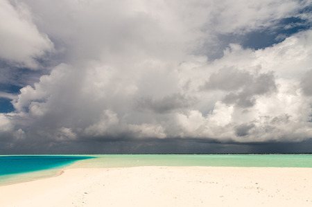 Cloudy blue sky over tropical waters. Holiday concept.の写真素材