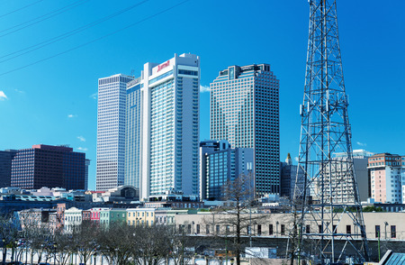NEW ORLEANS - FEBRUARY 9, 2016: City streets on a beautiful sunny day. New Orleans attracts 10 million tourists annually.のeditorial素材