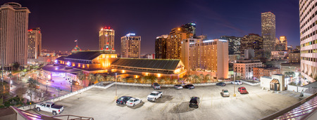 NEW ORLEANS - FEBRUARY 9, 2016: City skyline at dusk. New Orleans attracts 10 million tourists annually.のeditorial素材