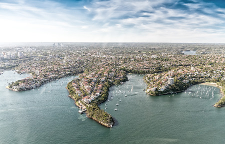 Aerial view of Sydney coastline, Australia.の写真素材