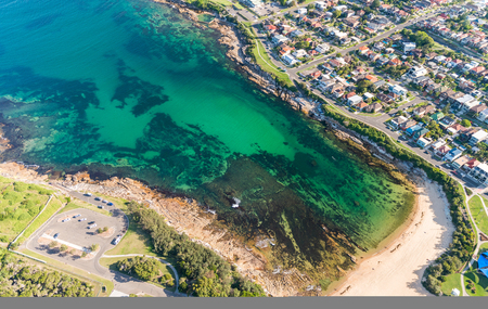 Aerial view of Long Bay, Sydney coastline.の写真素材