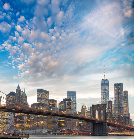 The Brooklyn Bridge, New York City.の写真素材