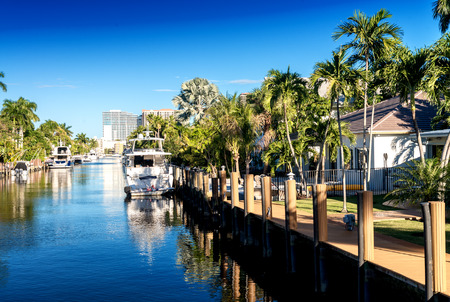 Canals of Fort Lauderdale, Florida.の写真素材