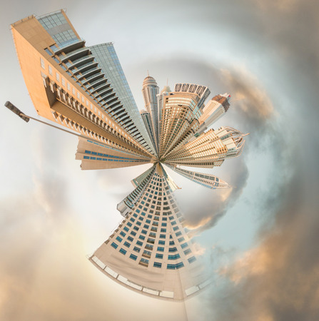 Planet Dubai Marina - Miniature planet of Dubai Marina, with modern buildings and attractions of the city.の写真素材