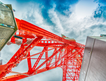 Tokyo tower with cloudy sky.のeditorial素材
