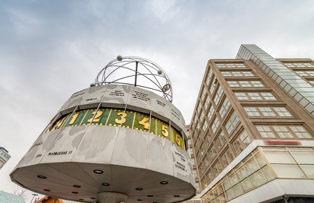 Berliner Weltzeituhr, World Clock in Alexanderplatz, Berlin, Germanyのeditorial素材