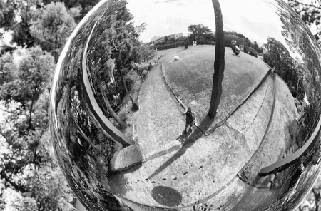 HAKONE, JAPAN - MAY 25, 2016: Hakone Open Air Museum on a cloudy day. It has collections of artworks made by Picasso, Henry Moore, Churyo Sato.のeditorial素材