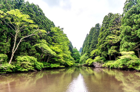 Lake Ashi in Hakone, Japan.の写真素材