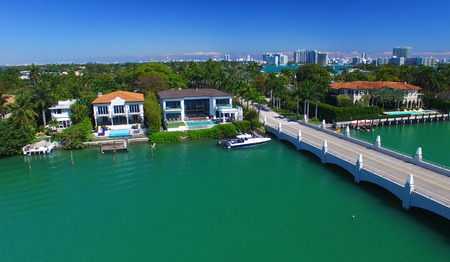 Beautiful aerial view of Miami.の写真素材