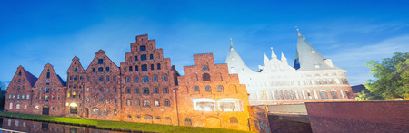 Salzspeicher, historic brick buildings of Lubeck, Germany.の写真素材
