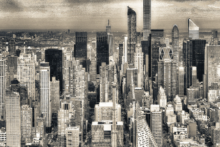 New York aerial skyline.の写真素材