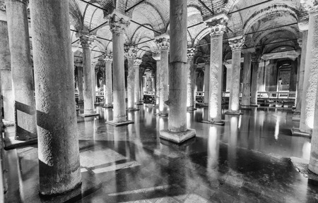 The Basilica Cistern ("Sunken Palace", or "Sunken Cistern"), is the largest of several hundred ancient cisterns that lie beneath Istanbul.のeditorial素材