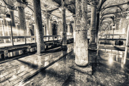 The Basilica Cistern ("Sunken Palace", or "Sunken Cistern"), is the largest of several hundred ancient cisterns that lie beneath Istanbul.のeditorial素材