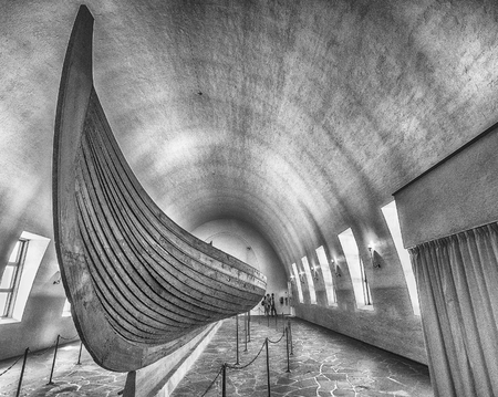 OSLO, NORWAY - JUNE 2009. Viking drakkar in Viking museum in Oslo, Norway on June 2009.のeditorial素材