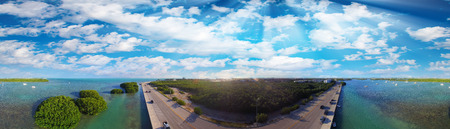 Panoramic aerial view of Key West coastline, Florida - USA.