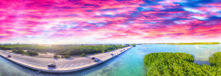 Panoramic aerial view of Key West coastline, Florida - USA.