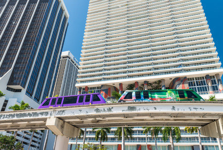 MIAMI - FEBRUARY 25, 2016: Beautiful city skyline. Miami hit record 15.5 million tourists in 2015.のeditorial素材