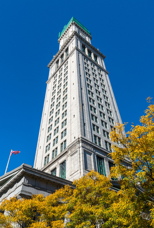Boston Custom House in Financial District, Boston, Massachusetts, USA.のeditorial素材