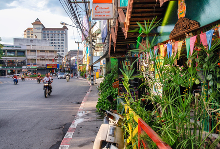 CHIANG MAI, THAILAND - JULY 2008: City streets on a beautiful day. Chiang Mai is a major tourist destination in Northern Thailand.のeditorial素材