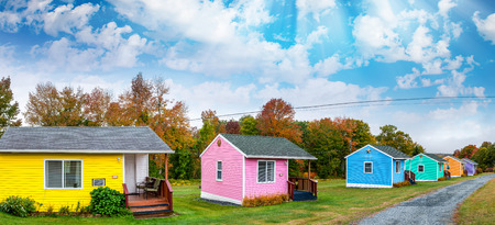 Colourful homes of New England.の写真素材