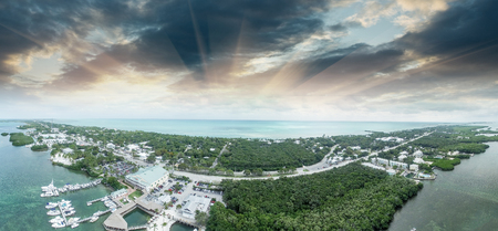 Sunset over Florida Keys coastline, USA.の写真素材