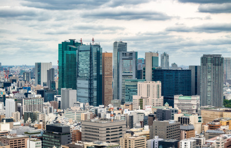 Aerial view of Tokyo skyscrapers. City skyline, business concept.の写真素材