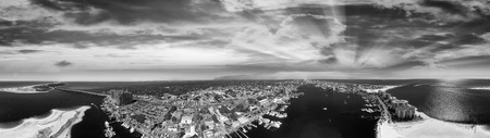 Aerial view of Destin at sunset, Florida.の写真素材