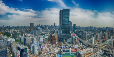 TOKYO - MAY 23, 2016: Shibuya buildings and skyline. Shibuya is a famous tourist attraction in...