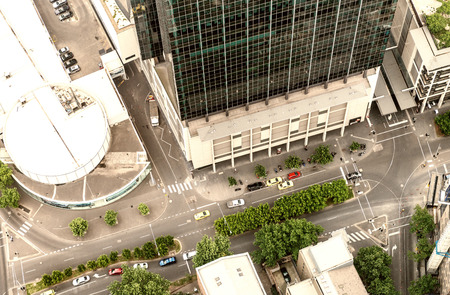 Melbourne buildings, downward view.