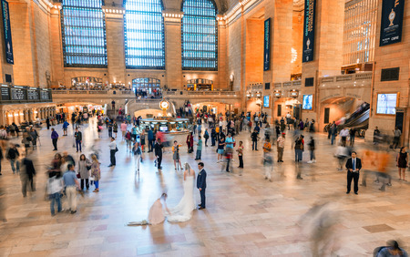 NEW YORK CITY - JUNE 10, 2013: People commute during busy morning rush hour at Grand Central terminal in New York City.のeditorial素材