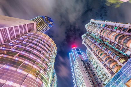 MACAU, CHINA - APRIL 2014: City skyline with casinos lights at night. Macau is a famous gambling destination, almost rival to Las Vegas.のeditorial素材