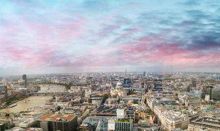 London panoramic view at sunset, western side.の写真素材