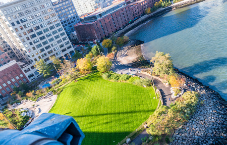 Brooklyn Bridge Park aerial view.の写真素材