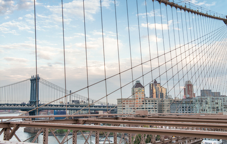 Manhattan and Brooklyn Bridge.の写真素材