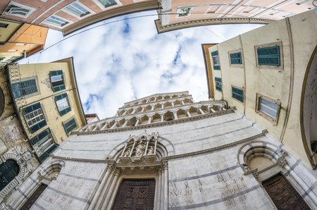 Buildings of Pisa, skyward view - Tuscany.