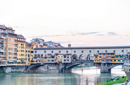 Ponte Vecchio view in Florence - Tuscany, Italy.の写真素材