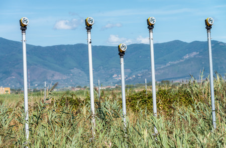 Airport runway lights.