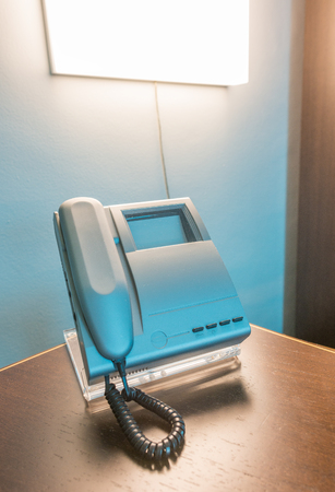 Telephone inside a modern office.