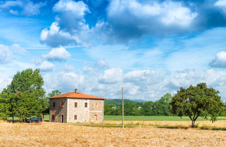 Farm in countryside land.の写真素材