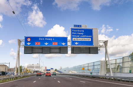 THE HAGUE, NETHERLANDS - MARCH 2015: Traffic to city center. The Hague i the dutch capital city.のeditorial素材