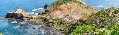 Cape Schanck and Pulpit Rock panoramic view, Victoria - Australia.の写真素材
