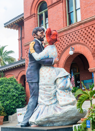 KEY WEST, FL - FEBRUARY 21, 2016: City sculptures along the streets. Key West is a famous attraction in Florida.のeditorial素材