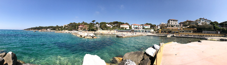 Panoramic view of Castiglioncello coast, Tuscany.の写真素材