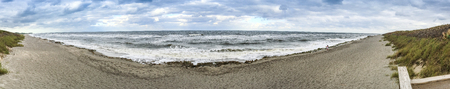 Panoramic view of thunderstorm approaching the coast, Florida.