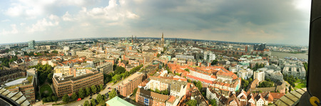 Hamburg aerial view from city tower, Germany.のeditorial素材
